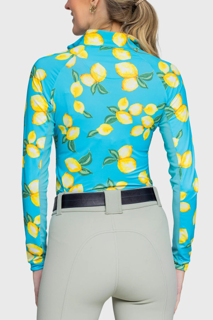 NEUF ~ Chemise soleil Kastel Denmark imprimé marine manches volantes