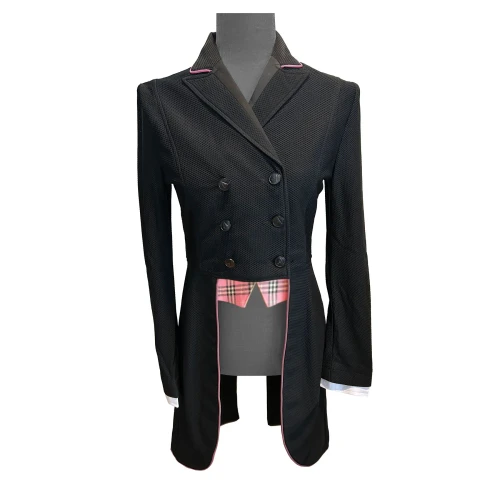 Anademi Girls Mesh Shadbelly - Black with Pink Piping
