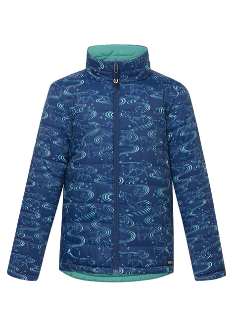 Kerrits Kids Ride The Wind Reversible Quilted Jacket - Lapis/Aqualuxe