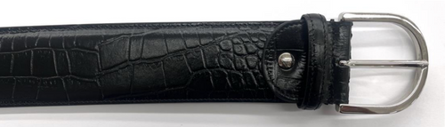 Tailored Sportsman Leather Belt - What A Croc! - Black/Silver