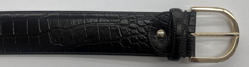Tailored Sportsman Skinny Leather Belt - What A Croc! - Espresso/Gold