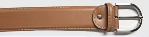 Tailored Sportsman Leather Contrast Belt - Saddle/Silver