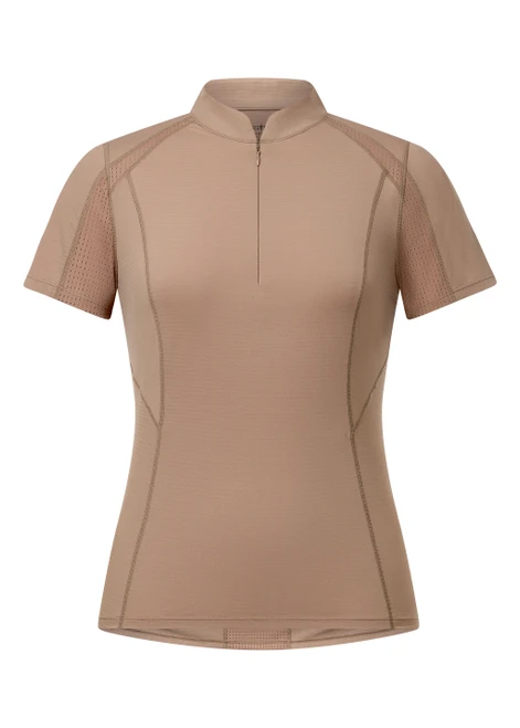 Kerrits Precision Short Sleeve Quarter Zip Tech Top - Sesame