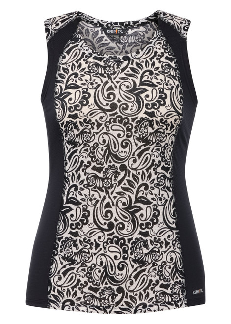 Kerrits Equibreeze Ice Fil Tank Print - Soft White Posh Paisley