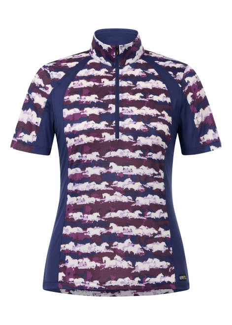 Kerrits Equibreeze Ice Fil Short Sleeve Shirt Print - Berry Brushstrokes