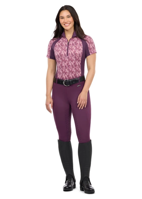 Kerrits Equibreeze Ice Fil Short Sleeve Shirt Print - Blush Lucky Cascade