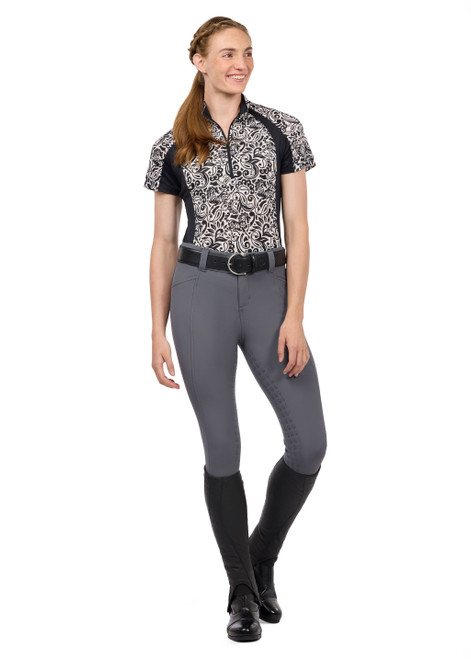 Kerrits Equibreeze Ice Fil Short Sleeve Shirt Print - Soft White Posh Paisley