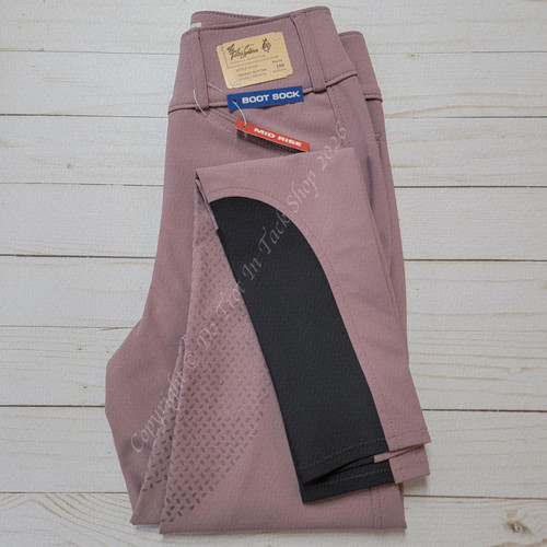 Tailored Sportsman Light Weight Technical Breeches with Silicone Patch - Front Zip Mid-Rise - Plum
