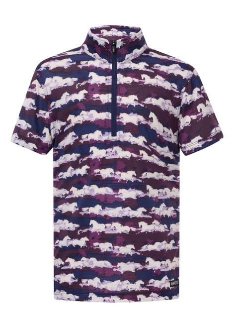 Kerrits Kids Equibreeze IceFil Short Sleeve Shirt Print - Berry Brushstrokes
