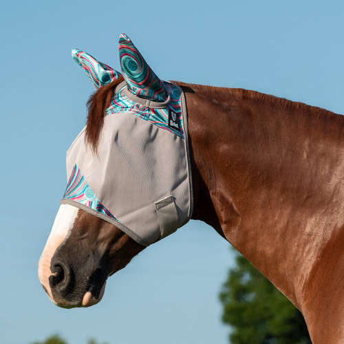 Cashel Crusader Patterned Fly Mask Standard w/Ears - Breeze