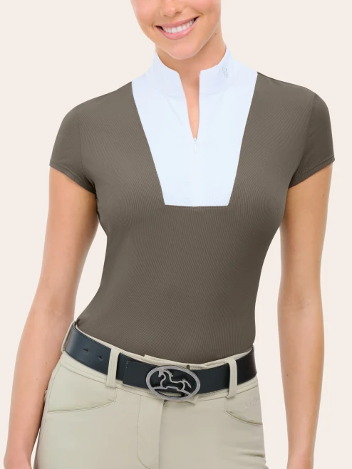 R.J. Classics Celeste Ladies Short Sleeve Show Shirt - Taupe