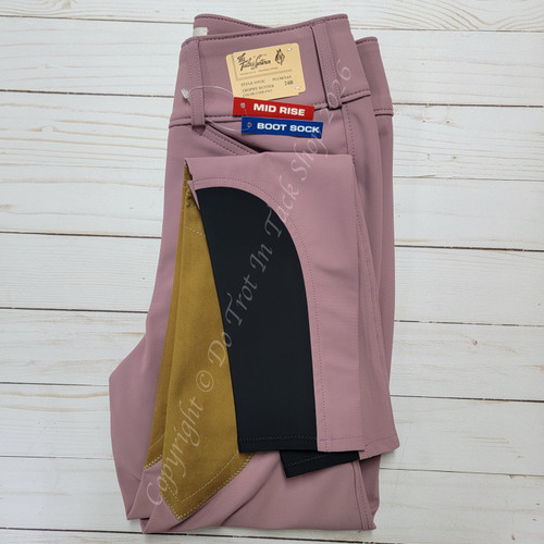 Tailored Sportsman TechLight Breeches with Clarino Patch Mid-Rise - Plum/Tan