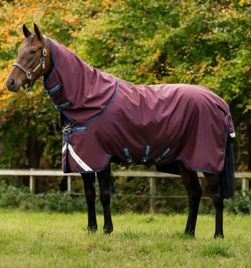 Amigo 1200D Plus Turnout Lite 0g - Burgundy/Navy & Titanium