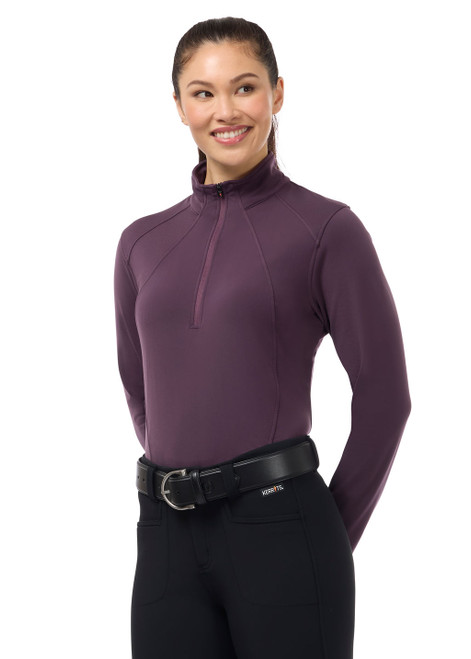 Kerrits In Stride Quarter Zip Fleece Tech Top - Elderberry