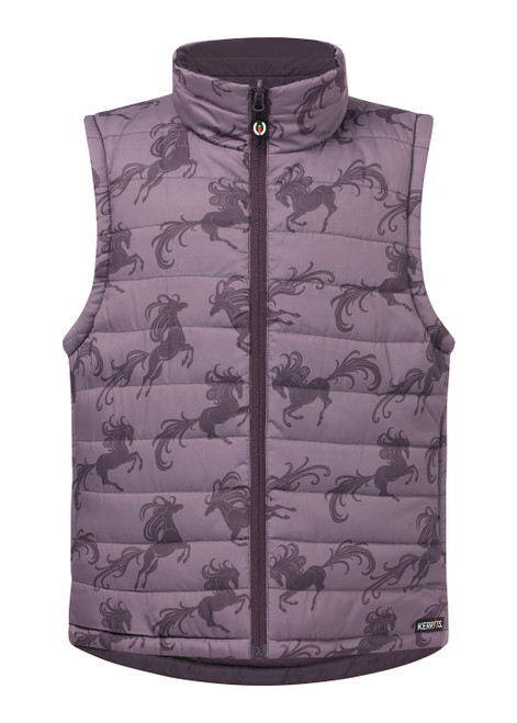 Kerrits Kids Pony Parade Reversible Quilted Vest - Elderberry/Thistle Horse