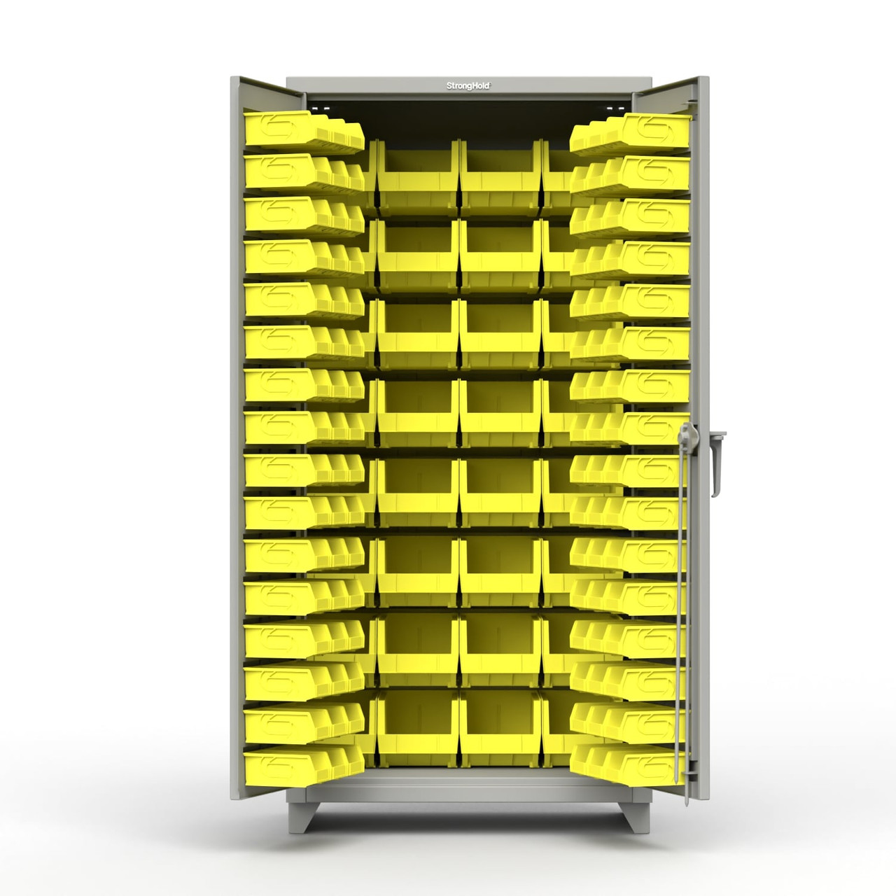 Strong Hold Bin Steel Storage Cabinet: 48 Wide, 24 Deep, 78 High MPN:46BSCW241-3WLR