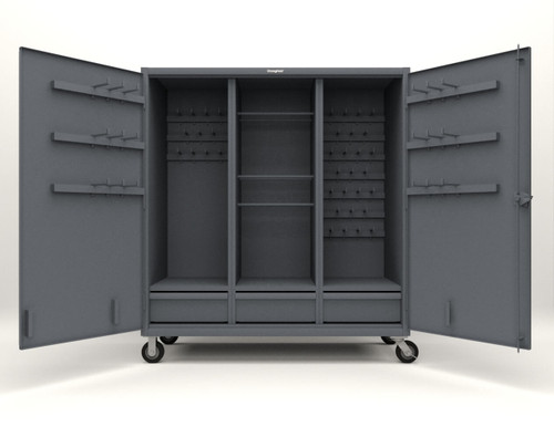 Brand New 12 Ga. Strong-Hold Extreme Duty 3-Drawers Mobile Cabinet with Welded Hooks and Hanger Rods