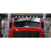 Peterbilt 389 & 388 10 1/2 Inch Stainless Steel Bowtie Drop Visor By CSM