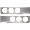SS Rear Light Bars, Fixed Mount W/ 6 - 4 Inch Round Light Hole Cutouts