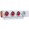 Stainless Steel Mud Flap Hangers - Red / White Rnd LEDs & End Light