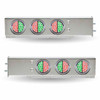 33 Inch Stainless Steel Flat Top Mud Flap Hanger Light Bars W/ 4 Inch Dual Revolution Lights - Red To Green