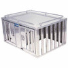 Bright Diamond Plate Aluminum 48 X 48 Inch Double Door Dog Box W/ Divider, Open Rungs For Pickup Trucks