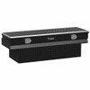 Gloss Black Diamond Plate Aluminum Notched Utility Chest Box- 60 Inch For Pickup Trucks