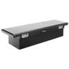 Gloss Black Diamond Plate Aluminum Low Profile Crossover Tool Box W/ Pull Handles- 69 Inch For Pickup Trucks
