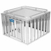 Bright Diamond Plate Aluminum Single Door Dog Box W/ Open Rungs- 36 X 36 Inch