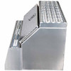 Diamond Plate Aluminum Step Saddle Box 36 x 25 x 28 Inch W/ Polished Side/Back Panels