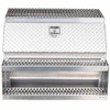 Diamond Plate Aluminum Step Saddle Box 36 x 25 x 28 Inch W/ Polished Side/Back Panels