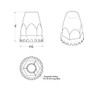 33MM X 2.75 Inch Black Thread-On Flat Spike Nut Cover With Flange
