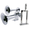 3 Trumpet Chrome Train Horn With 9 Inch Air Valve Stand