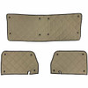 Robert James Set Of  4 Front Window Covers - 1 Windshield, 2 Door Window & 1 Peeper Window Covers Black / Khaki For Peterbilt 389