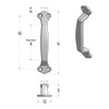 Chrome Grab Handle W/ 4 Bolt Mounting Kit