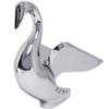 Bugler Swept Wing Swan Hood Ornament Chrome