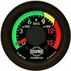 Isspro 2-1/16 Inch Pyrometer Kit 0-1500F W/ Post Turbo, Black Bezel/Face, Color-Coded Dial, Red Pointer, 10 Ft. Wiring