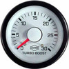Isspro 2-1/16 Inch Mechanical Boost Gauge Kit 0-30 PSI White Face, Black Bezel