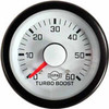 Isspro 2-1/16 Inch Mechanical Turbo Boost Gauge 0-60 PSI W/ White Face, Red Pointer, Black Bezel, R7110-10 Pressure Tubing