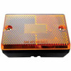 Rectangular Marker Light W/ Reflex Lens, Black Housing - Amber Lens