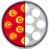 4 Inch Round 12 Diode Red/Clear Dual Function Stop, Turn, Tail Light To White Backup Light