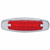 12 LED Reflector Rectangular Clearance/Marker Light W/Bezel - Red LED/ Red Lens