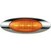 M1 LED Light W/ Chrome Bezel & Packard Style Plug - Amber LED/ Amber Lens