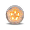 2.5 Inch Round Amber Super Diode LED Marker Light W/ 5 Diodes & Clear Lens