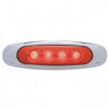 4 LED Reflector Clearance Marker Light w/ Chrome Plastic Bezel - Red LED / Red Lens