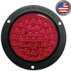 4 Inch Round 36 Diode Stop Tail Turn Light W/ Flange - Red LED/ Red Lens