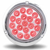 4 Inch Chrome Rnd LED W/ Flange Mount - Clear To Red 19 Diodes