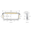 Dual Rectangular Headlight Bezel W/ Visor, Amber LEDs