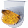 Stainless Light Bracket W/19 LED Reflector Light And Visor - Amber LED/ Amber Lens Stainless Light Bracket W/19 LED Reflector Light And Visor - Amber LED/ Amber Lens