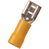 12-10 AWG Yellow Vinyl Push On Female Disconnect, .250 Tab - 50 Pack